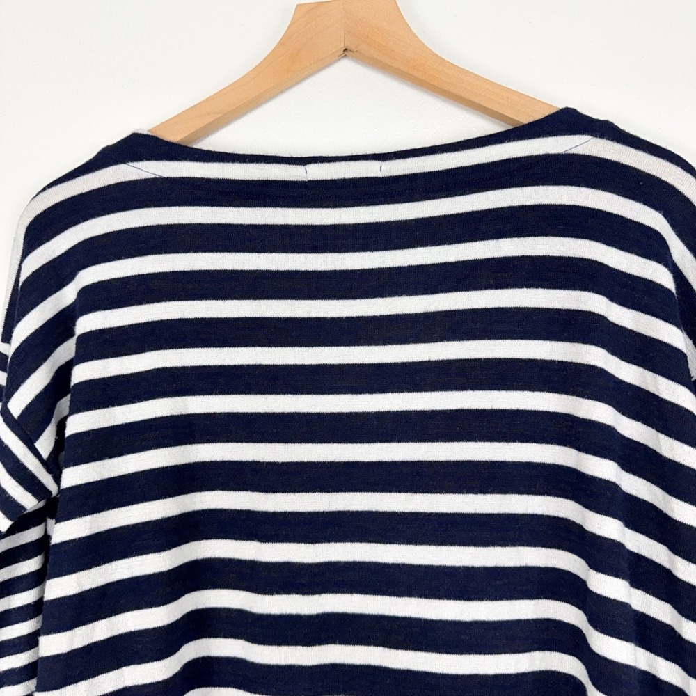 Rag & Bone Striped Long Sleeve Top Womens XS Navy White Boat Neck Rayon Blend - Picture 7 of 14